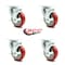 Service Caster 4 Inch Red Polyurethane Wheel Swivel Top Plate Caster Set with Brake SCC SCC-20S414-PPUB-RED-TLB-TP3-4 - alternate 4
